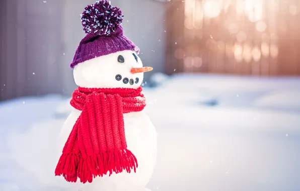 Новый Год, Рождество, снеговик, Christmas, winter, snow, decoration, Merry
