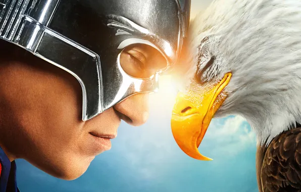 Шлем, орёл, сериал, друзья, постер, комикс, DC Comics, Джон Сина