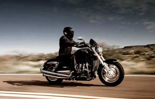 Картинка скорость, мотоцикл, Байк, шлем, байкер