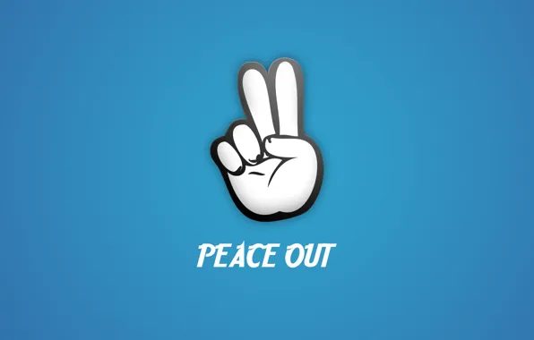Wallpaper, peace, blue, background, hand, cool, cartoon hand
