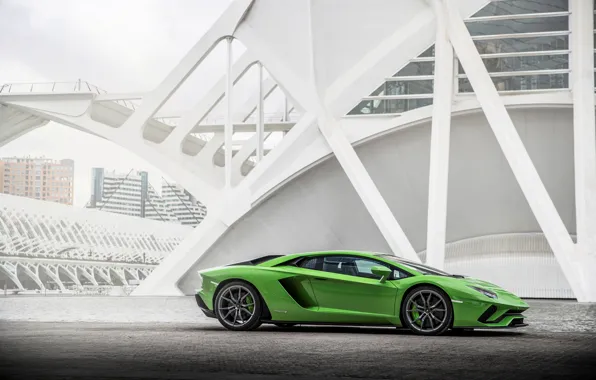 Lamborghini, суперкар, вид сбоку, 2017, Aventador S
