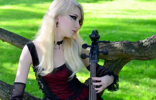 Nature, Blonde, Violin, Maria Amanda, Stock, Romantic Goth
