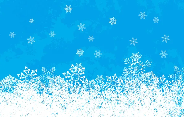 Белый, снежинки, синий, новый год
