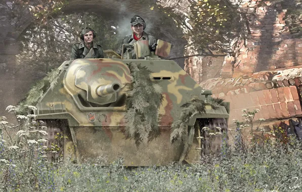 Германия, истребитель танков, Hetzer, Бронетехника, Jagdpanzer 38(t), Самоходная артиллерийская установка