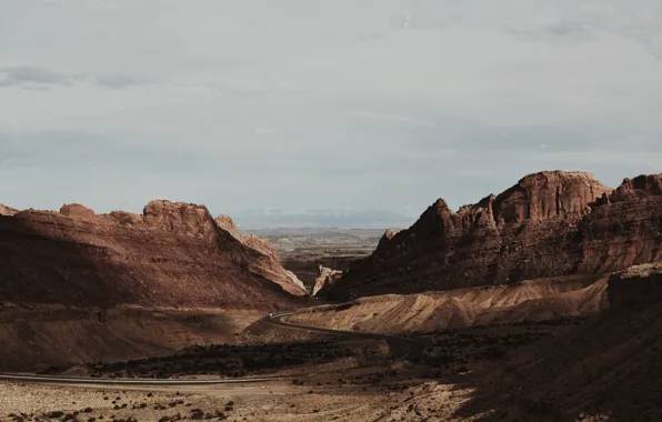 Road, sky, desert