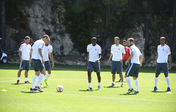 Wallpaper, sport, football, training, players, AS Monaco FC