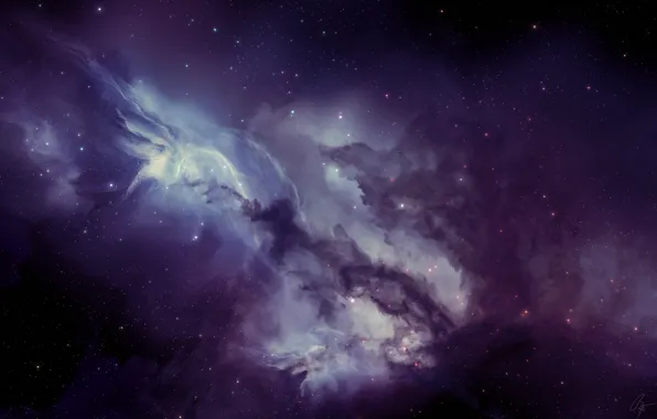 Картинка космос, звезды, туманность, пространство, свечение, JoeJesus