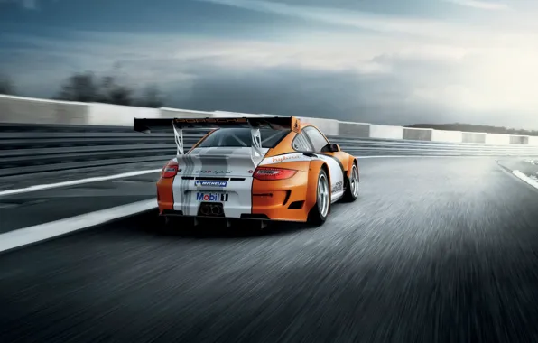 Картинка трасса, гонки, спорткар, порше, Porsche 911