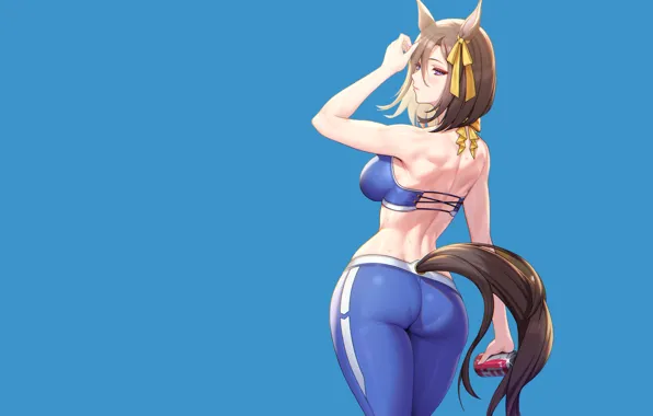 Sexy, anime, pretty, fitness, tights, sweaty, horse girls, Uma musme