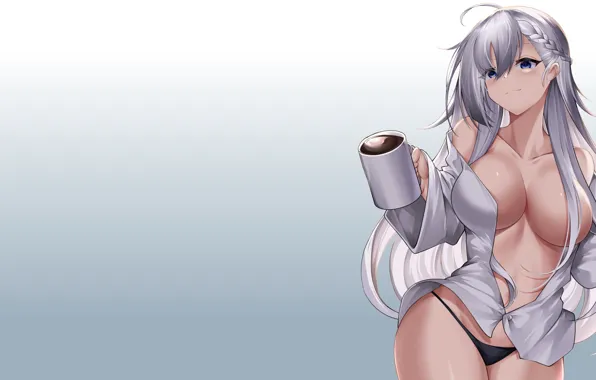 Girl, Sexy, cleavage, girls, boobs, anime, morning, pretty