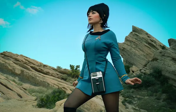 Картинка girl, rock, Star Trek, dress, woman, cosplay, brunette, oppai