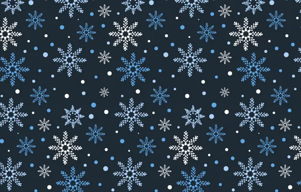 Картинка зима, снег, снежинки, фон, голубой, Christmas, blue, winter