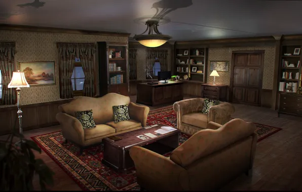 Hitman, Colorado concepts, farmhouse office