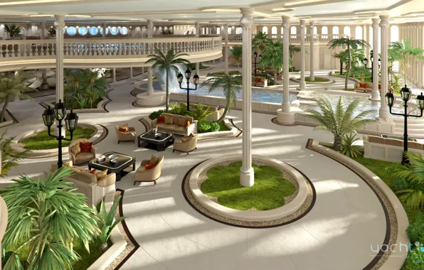 Design, inside, interior, project, Monaco oasis, yacht island