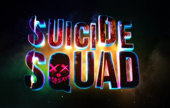 Рендеринг, логотип, высокое разрешение, яркая, cinema4d, suicide squad, отряд самоубийц