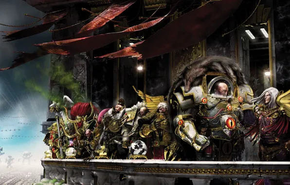 Картинка Neil Roberts, Warhammer 40 000, Jaghatai Khan, Angron, Magnus the Red, warhammer 40K, Horus, Fulgrim