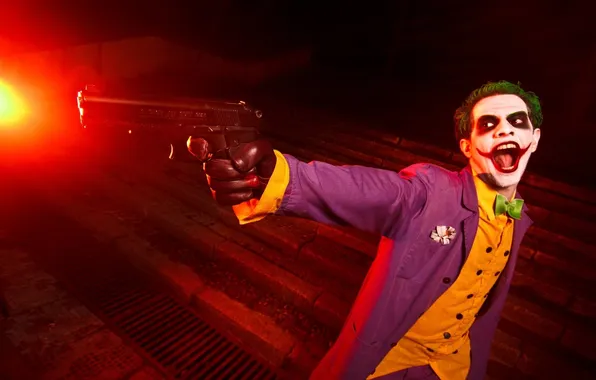 Картинка пистолет, Joker, Wahahaha