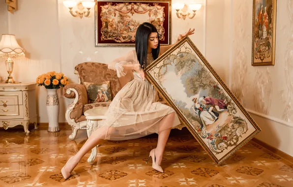 Картинка девушка, картина, живопись, Георгий Дьяков