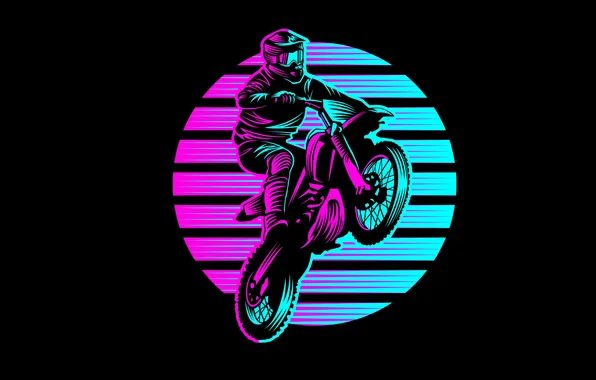 Картинка minimalism, motorcycle, abstraction, motorcyclist