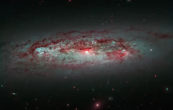 Космос, пыль, газ, спиральная галактика, NGC 3175