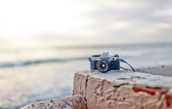 Картинка волны, пляж, камера, waves, beach, canon, camera, канон