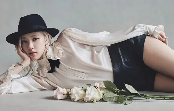 Rose, обои для рабочего стола, kpop, blackpink, блэкпинк, розэ, корейская певица, роза́нна пак