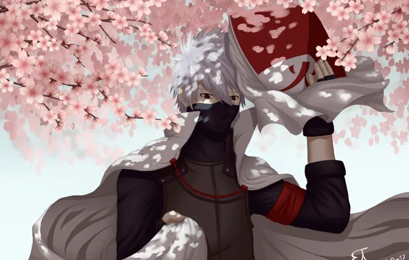 Сакура, цветение, naruto, art, Hatake Kakashi, by Jellyfishdream, rokudaime hokage