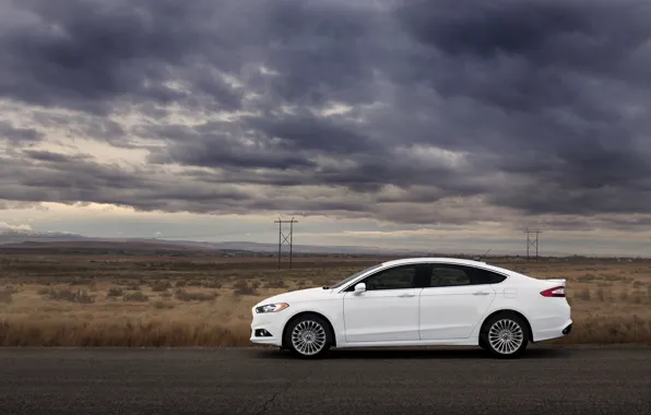 Дорога, тучи, степь, Ford, форд, mondeo, мондео