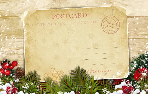 Праздник, елка, Рождество, открытка, Merry Christmas, postcard, greeting