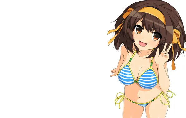 Girl, sexy, cleavage, brown hair, boobs, smile, anime, beautiful