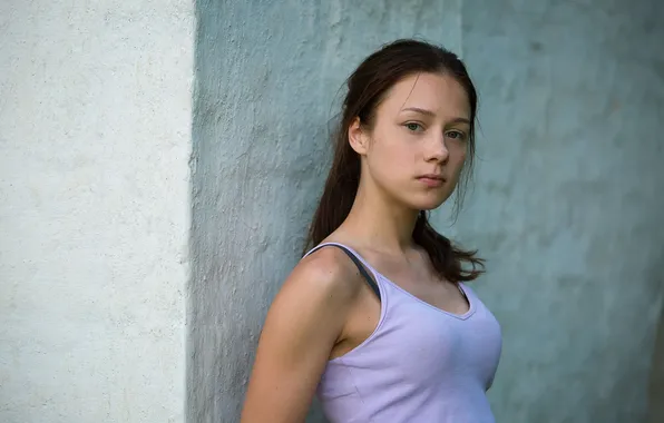 Girl, young, model, pretty, brunette, posing, portrait