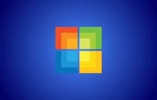 Компьютер, оранжевый, синий, желтый, зеленый, голубой, кубики, win