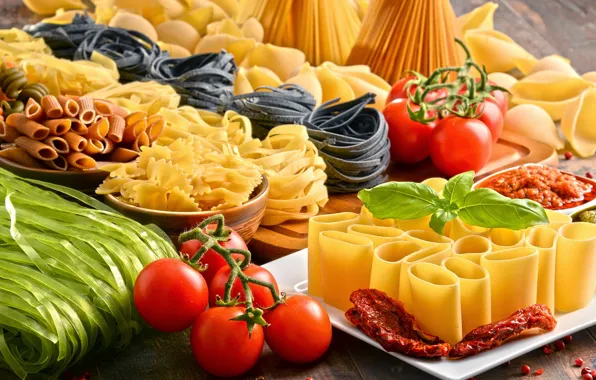 Помидоры, tomatoes, макароны