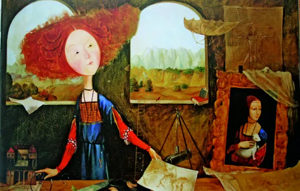 Картинка картины, Гапчинская, рыжая художница