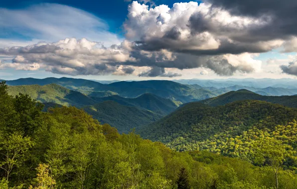 Небо, облака, горы