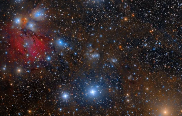 Туманность, Единорог, в созвездии, отражающая, NGC2170