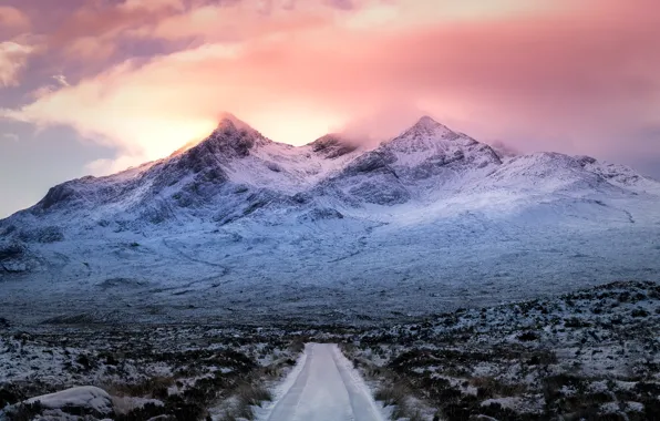 Дорога, горы, Scotland, United Kingdom, Sligachan