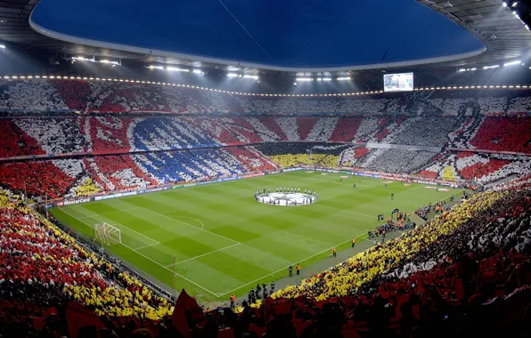 Картинка wallpaper, sport, stadium, football, FC Bayern Munchen, Allianz Arena, UEFA Champions League