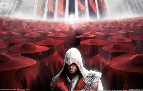 Картинка red, assassins creed, brotherhood, шляпы, CGWallpapers
