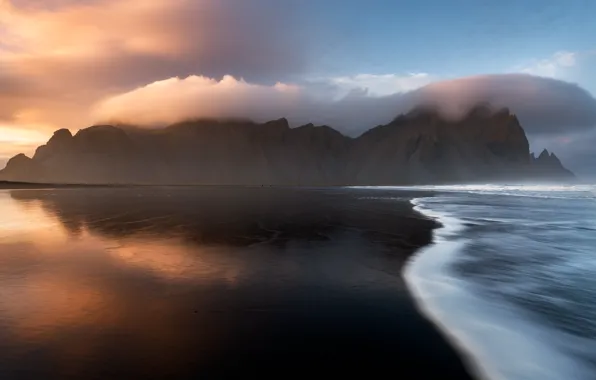 Картинка море, скалы, берег, Исландия