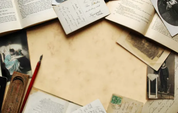 Ретро, книги, фотографии, антиквариат, письма, перьевая ручка