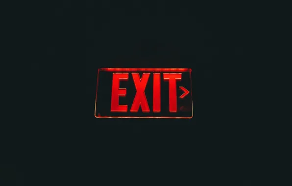 Надпись, вывеска, выход, exit
