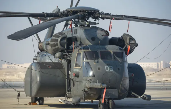 Картинка вертолет, аэродром, тяжелый, «Си Дрэгон», тральщик, Sikorsky MH-53E, Sea Dragon