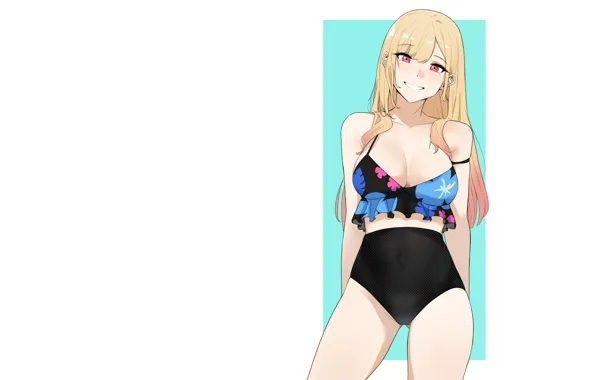 Kawaii, girl, hot, boobs, anime, pretty, blonde, swimsuit