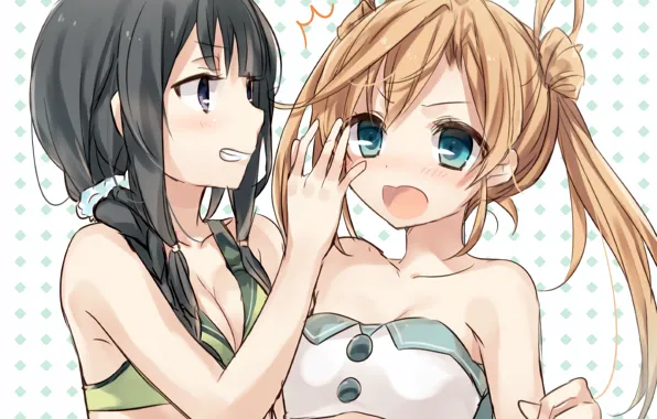 Girl, sexy, long hair, boobs, anime, beautiful, pretty, brunette