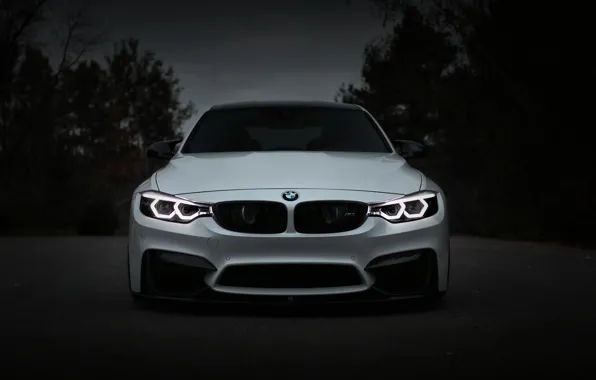 Картинка BMW, Light, Front, White, Evening, Face, F80, Sight