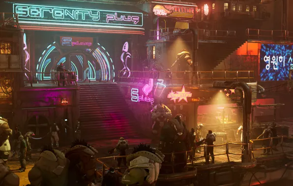 City, game, art, cyber punk, The Ascent