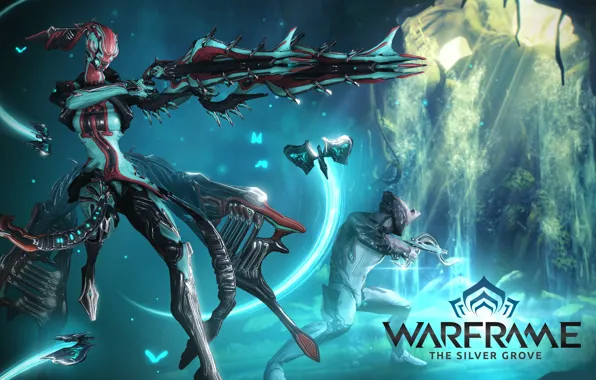 Оружие, существо, солдаты, броня, киборг, двое, персонаж, Warframe