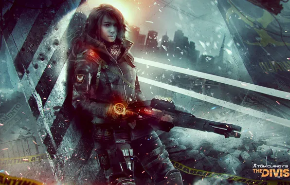Зима, девушка, арт, дробовик, Ubisoft, Tom Clancy's The Division, Agent, The Division