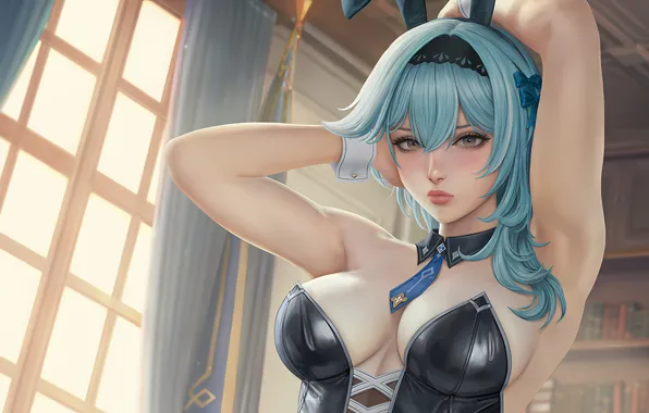 Girl, sexy, cleavage, long hair, boobs, anime, beautiful, pretty